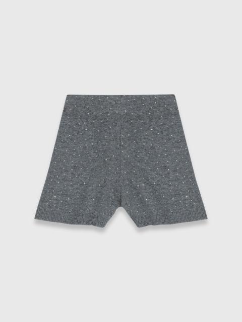 maje Knit shorts with rhinestones