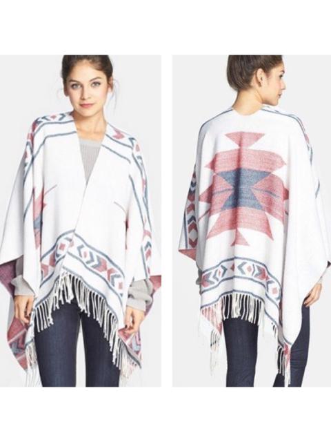 Other Designers Nordstrom - BP Southwestern Print Tassel Trim Poncho