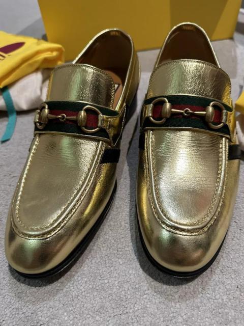 adidas Gucci X Adidas Men’s loafers Quentin Horsebit Calf Leather UK 7.5 Gold