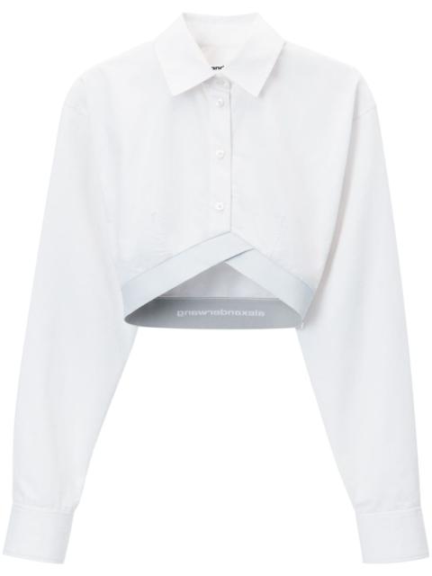 Alexander Wang logo-band cropped shirt