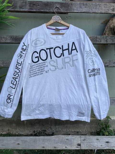 Other Designers Surf Style - 💥Gotcha Over Print Spell Out Logo Long Sleeve Surf Tee