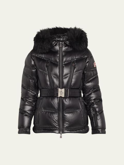 Moncler Bernis Down Ski Jacket with Detachable Shearling Trim