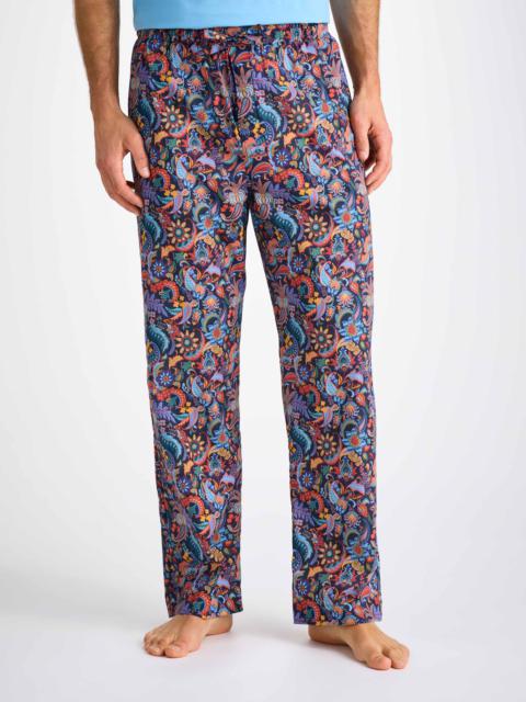 Derek Rose Men's Lounge Pants Cotton Batiste Multi Jungle Paisley Print