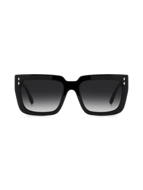 Isabel Marant Isabel Marant 55mm Gradient Rectangular Sunglasses in Black/Dark Grey Sf at Nordstrom
