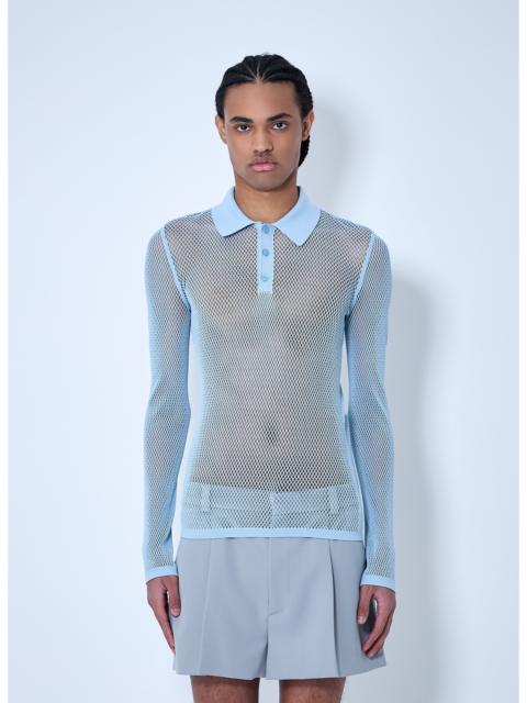 GUCCI Gucci Men Embossed Technical Mesh Polo Top