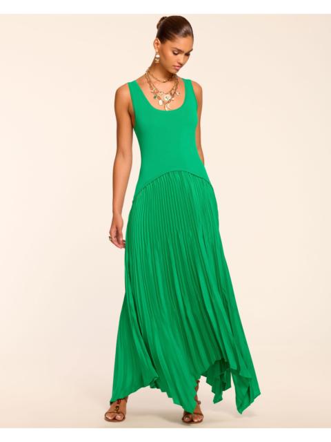 RAMY BROOK Davinia Knit Combo Pleated Maxi Dress