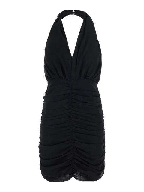 ROTATE Rotate Women Black Mini Dress With V-Neck And Hidden Zip Closure At The Back In Tech Fabric For Wome