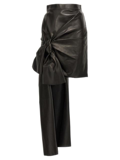 Alexander McQueen Mcqueen Women Maxi Bow Leather Skirt