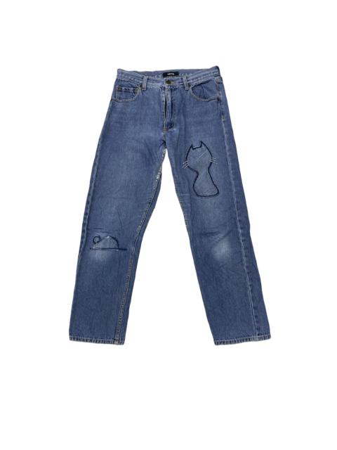 Other Designers Issey Miyake - Issey Miyake Ne Net Denim Pant Cat PatchWork Design