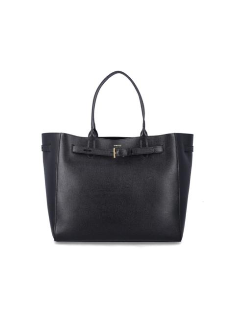 TOM FORD Tom Ford Audrey Large Black Leather Tote Bag