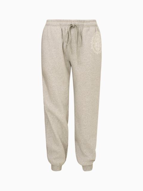 LoveShackFancy Caitirene Lace Logo Cotton Sweatpants