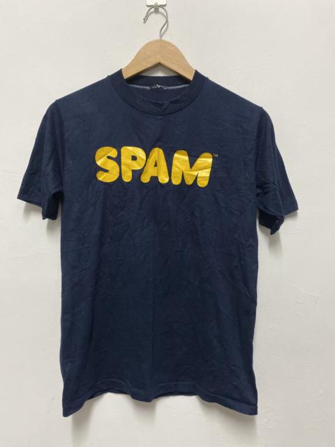 Other Designers Vintage SPAM™ T-Shirt Navy Blue Gold Logo Print Short Sleeve Tee