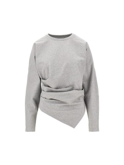 GANNI Ganni Draped Stretch Jersey T-shirt Grey Women