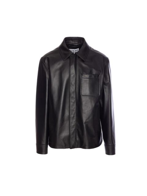 Loewe Men Leather Overshirt Jacket