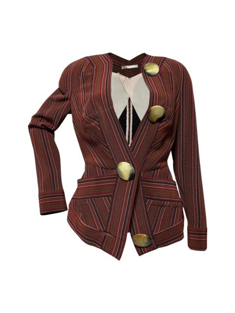 VIVIENNE WESTWOOD Fall Winter 1998 "Dressed To Scale" Striped Jacket with Orb Buttons