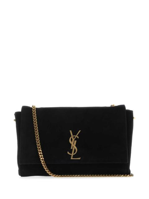 SAINT LAURENT Saint Laurent Women Black Suede Medium Kate Shoulder Bag