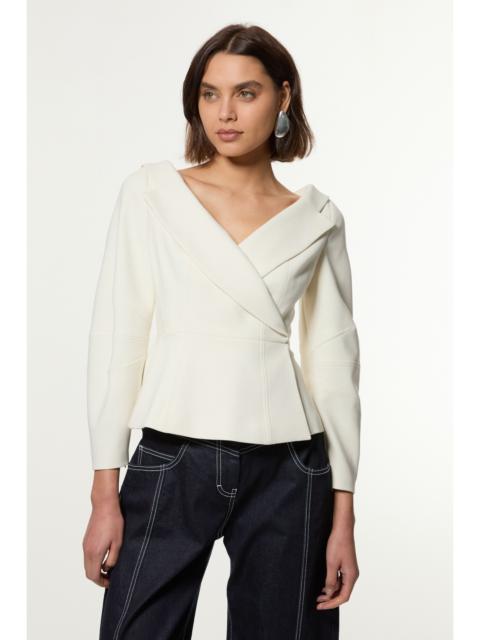 KAREN MILLEN Compact Stretch Tailored Assymetric Peplum Jacket