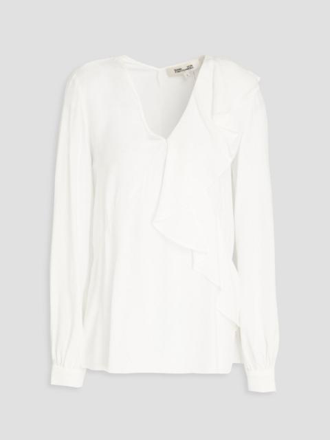 DIANE VON FURSTENBERG Aggie ruffled crepe de chine top