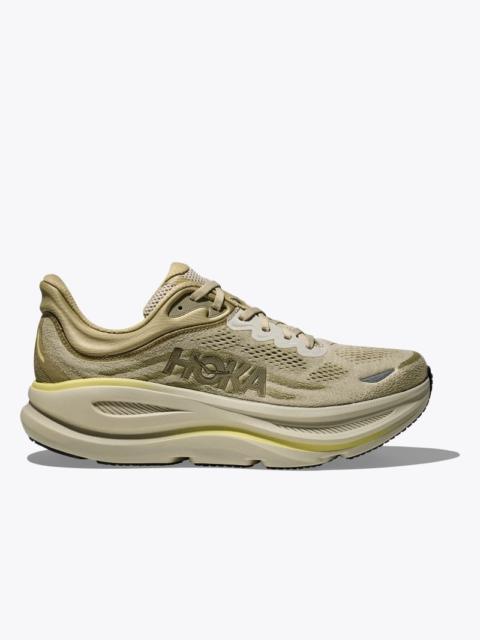 HOKA Men's Bondi 9 Shoes in Grassland/Oyster Mushroom