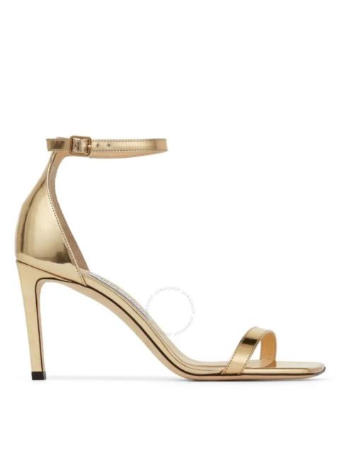JIMMY CHOO Jimmy Choo Gold Alva 85 Leather Sandals