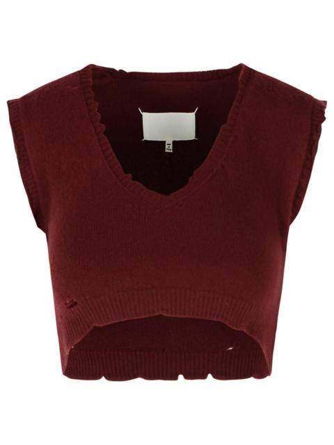 Maison Margiela Maison Margiela Burgundy Virgin Wool Vest
