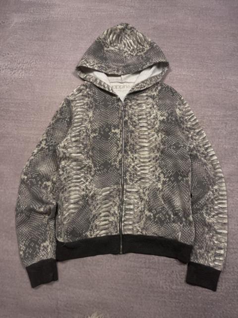 Roberto Cavalli Y2K Roberto Just Cavalli Style Snake Skin Pattern Zip Hoodie