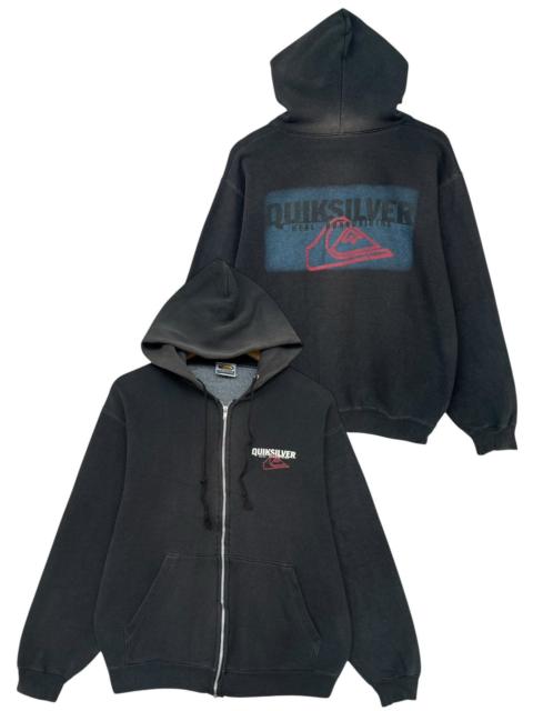 Other Designers Vintage 90s Quiksilver Baggy Boxy Zipup Black Hoodie