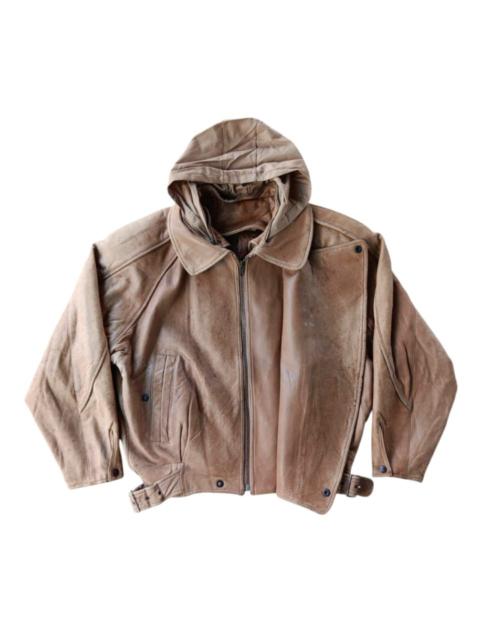 Other Designers Vintage Art glenhill double collar leather brown jacket