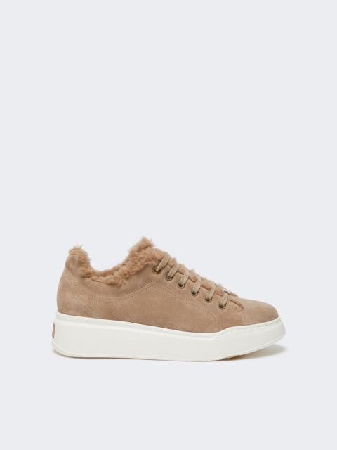Max Mara TMAXI3 Sneakers in suede, and alpaca and cashmere Teddy fabric