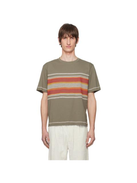 Khaki Flatlock Stripe T-Shirt