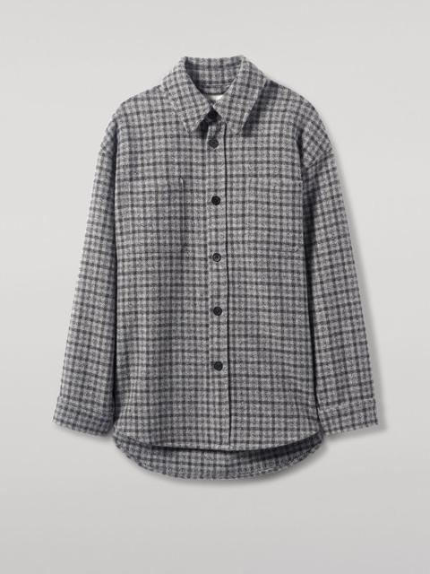 Johnstons of Elgin Cashmere Wool Blend Grey Overshirt