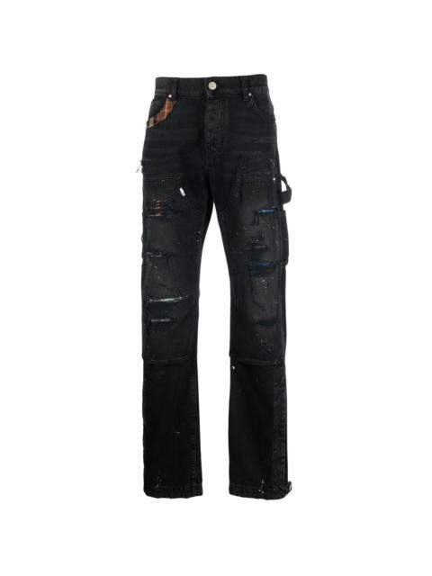 AMIRI PLAID CARPENTER AGED CASUAL PANTS "Aged Black"