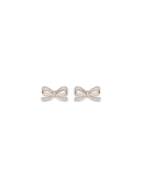 self-portrait Self-Portrait Women Gold Crystal Bow Earrings