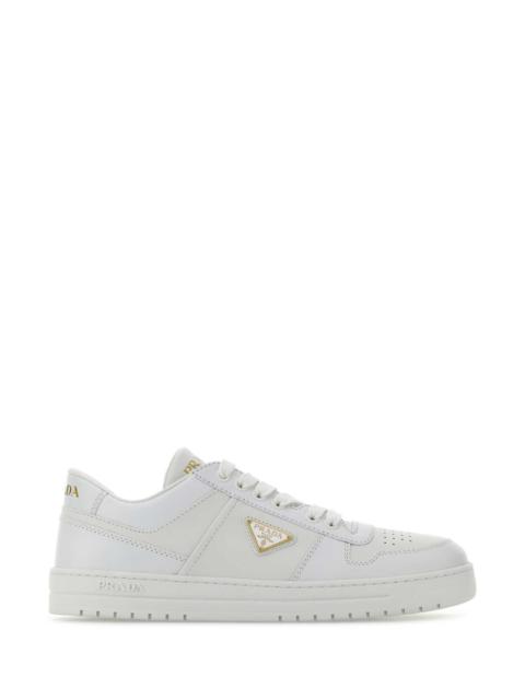 Prada Prada Women White Leather Downtown Sneakers