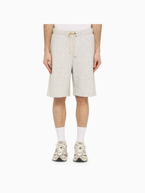 Light grey cotton-blend bermuda shorts