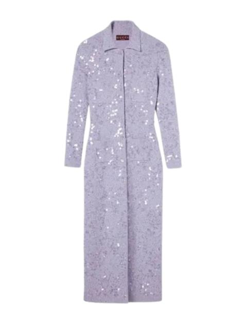 GUCCI Embroidered Sequin Polo Dress
