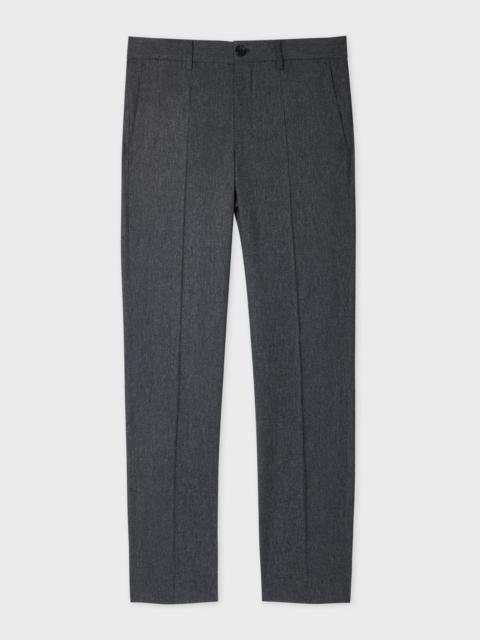 Paul Smith Navy Melange Wool-Blend Trousers