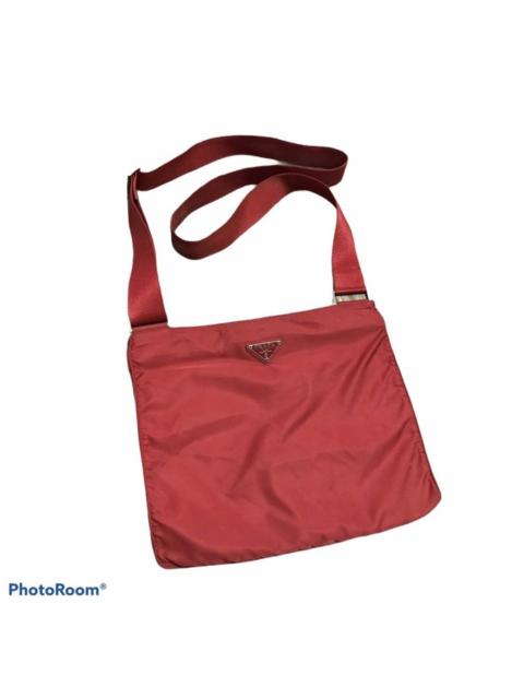 Other Designers Vintage - Vintage Prada Red Nylon Shoulder Bag
