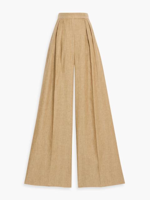Max Mara Rauche pleated linen wide-leg pants