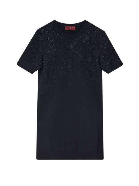 GUCCI Short Wool Dress With Gg Crystals