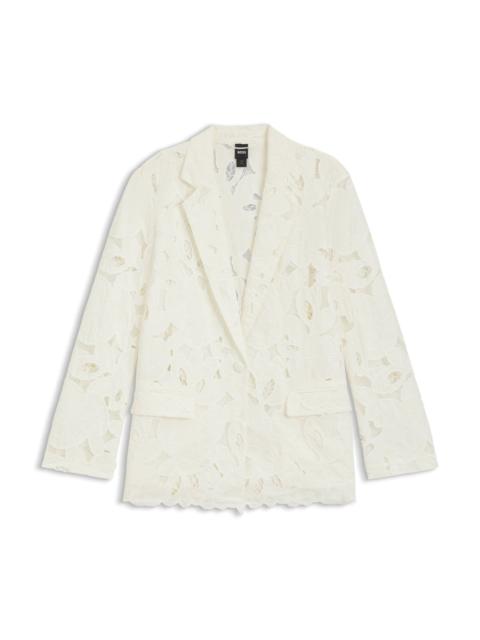 BOSS RELAXED-FIT BLAZER IN AN EMBROIDERED BAMBOO BLEND