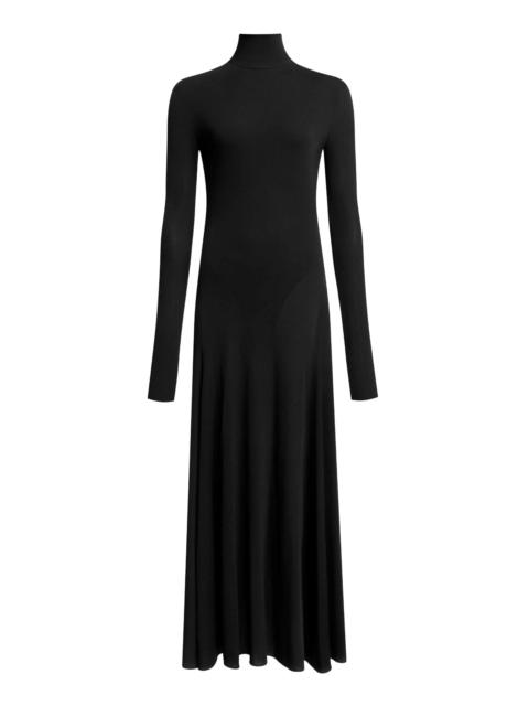 Alaïa Heart Cut-Out Jersey Midi Dress black