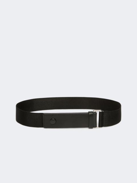 Max Mara Elasticated webbing and leather belt - BLACK