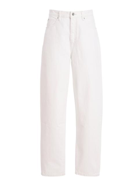 FRAME The Neat Rigid High-Rise Barrel-Leg Jeans white