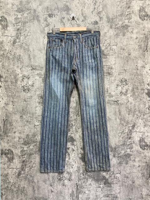 Other Designers Vintage BLUE WAY Striped Blue Faded Denim