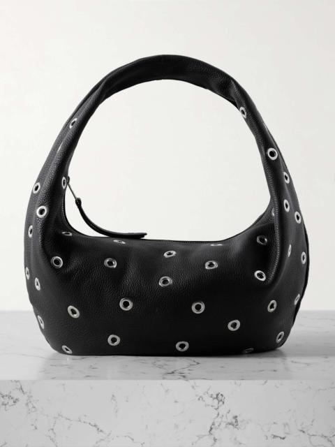 Olivia medium embellished textured-leather tote