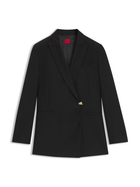 HUGO REGULAR-FIT WAISTED BLAZER WITH WRAP FRONT