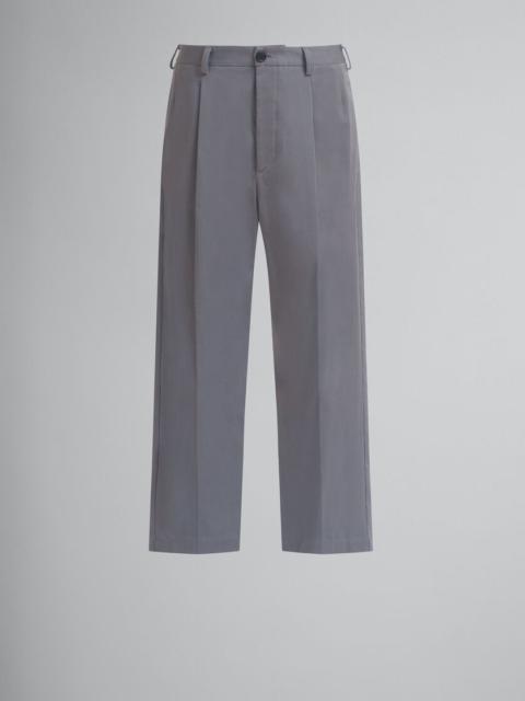 GRAY GABARDINE CLASSIC TROUSERS