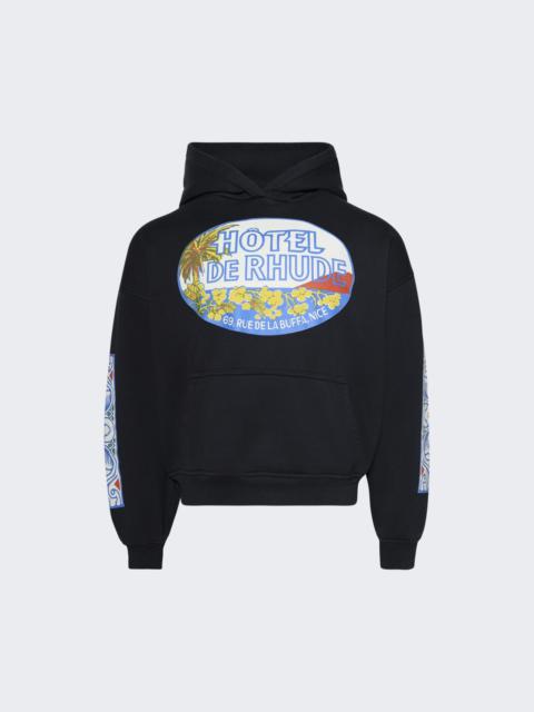 Rhude Hotel Hoodie Vintage Black