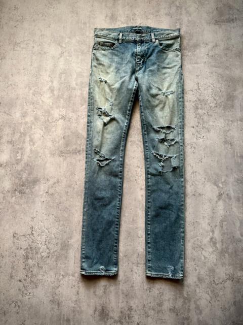 SAINT LAURENT Saint Laurent Paris 16SS D02 Light Blue Distressed Denim Jeans by Hedi Slimane